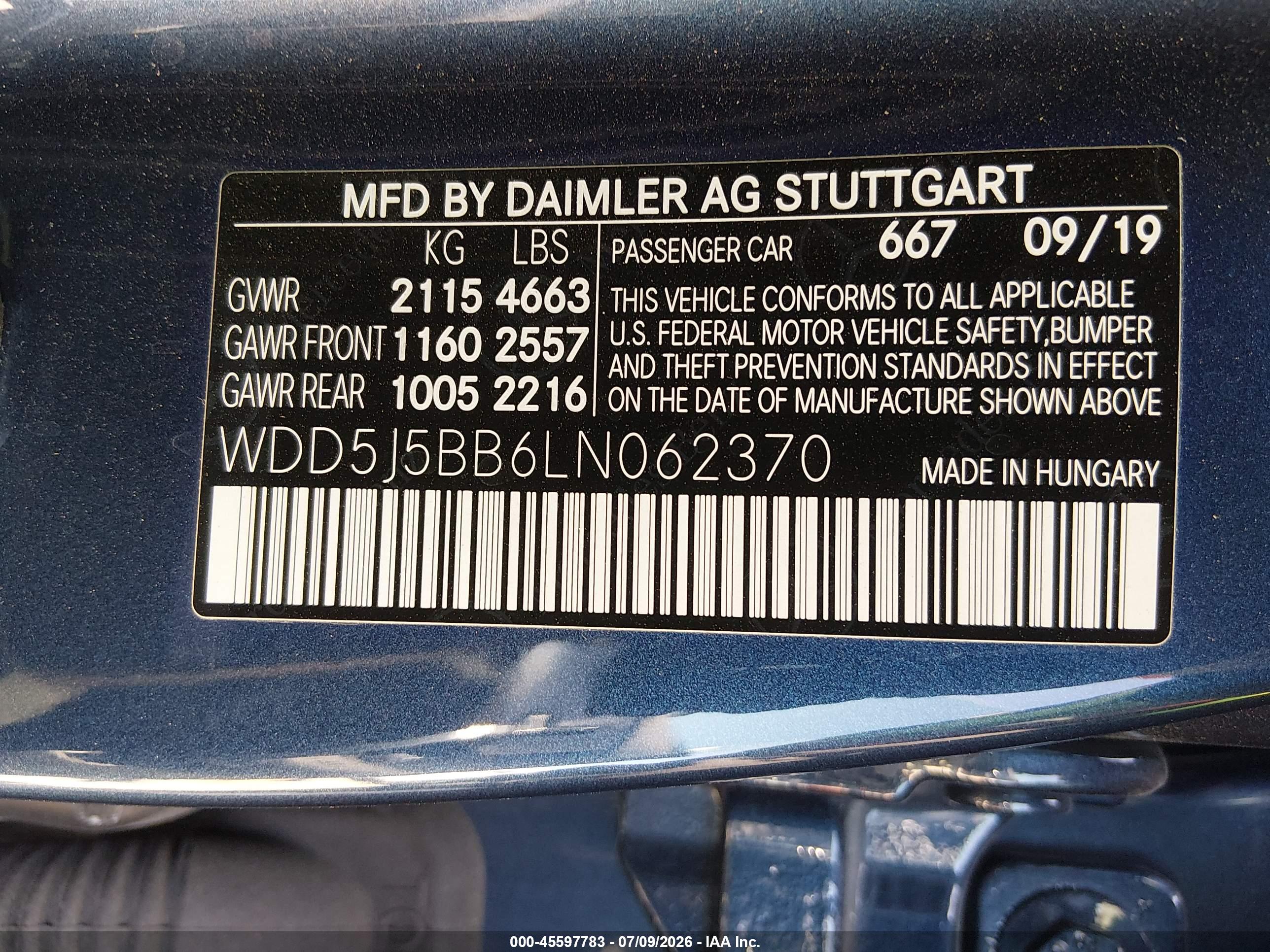 2020 MERCEDES-BENZ AMG CLA 35 4MATIC