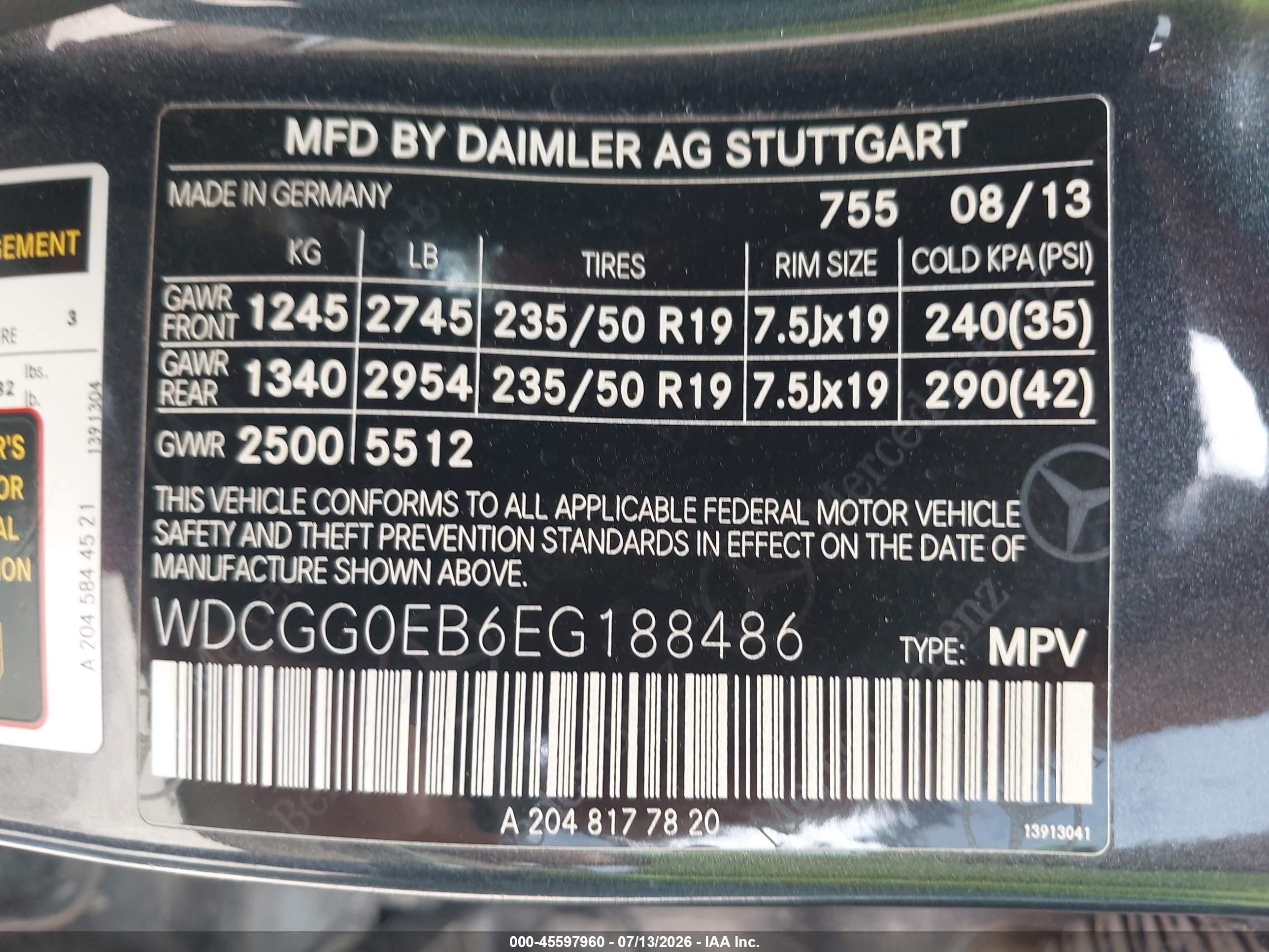 2014 MERCEDES-BENZ GLK 250 BLUETEC 4MATIC