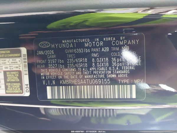 2026 HYUNDAI PALISADE HEV SEL PREMIUM 7P