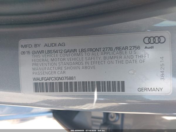 2016 AUDI A6 3.0T PREMIUM PLUS