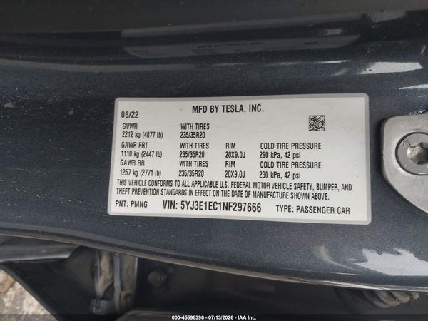 2022 TESLA MODEL 3