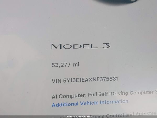 2022 TESLA MODEL 3 REAR-WHEEL DRIVE