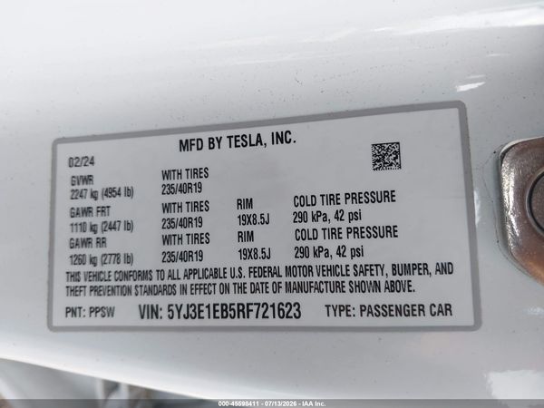 2024 TESLA MODEL 3