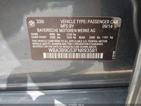 2015 BMW 335I XDRIVE