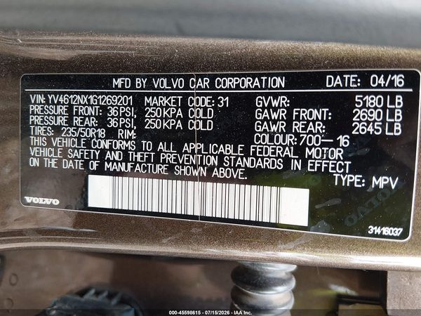 2016 VOLVO XC70 T5 PREMIER