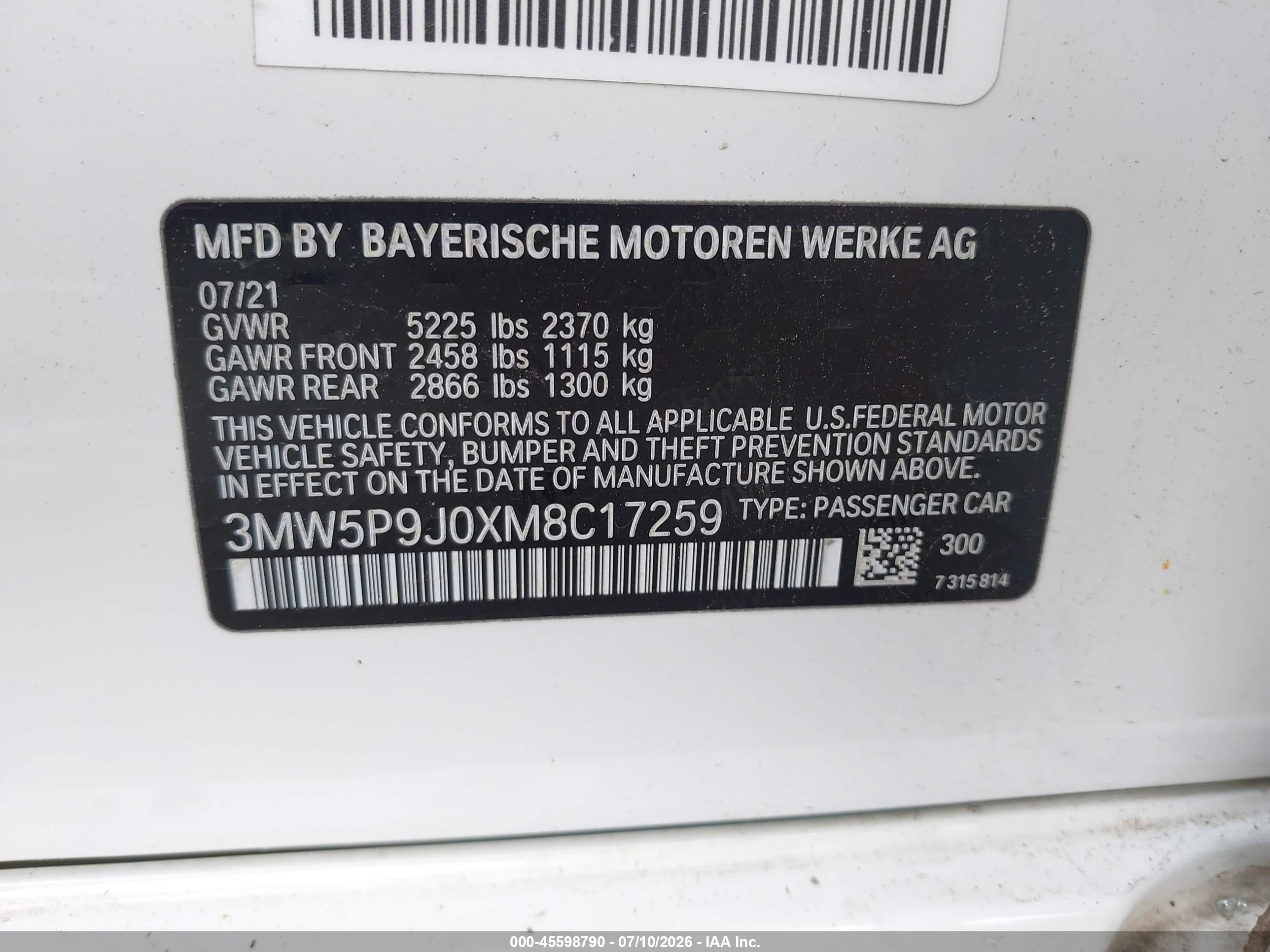 2021 BMW 330E XDRIVE