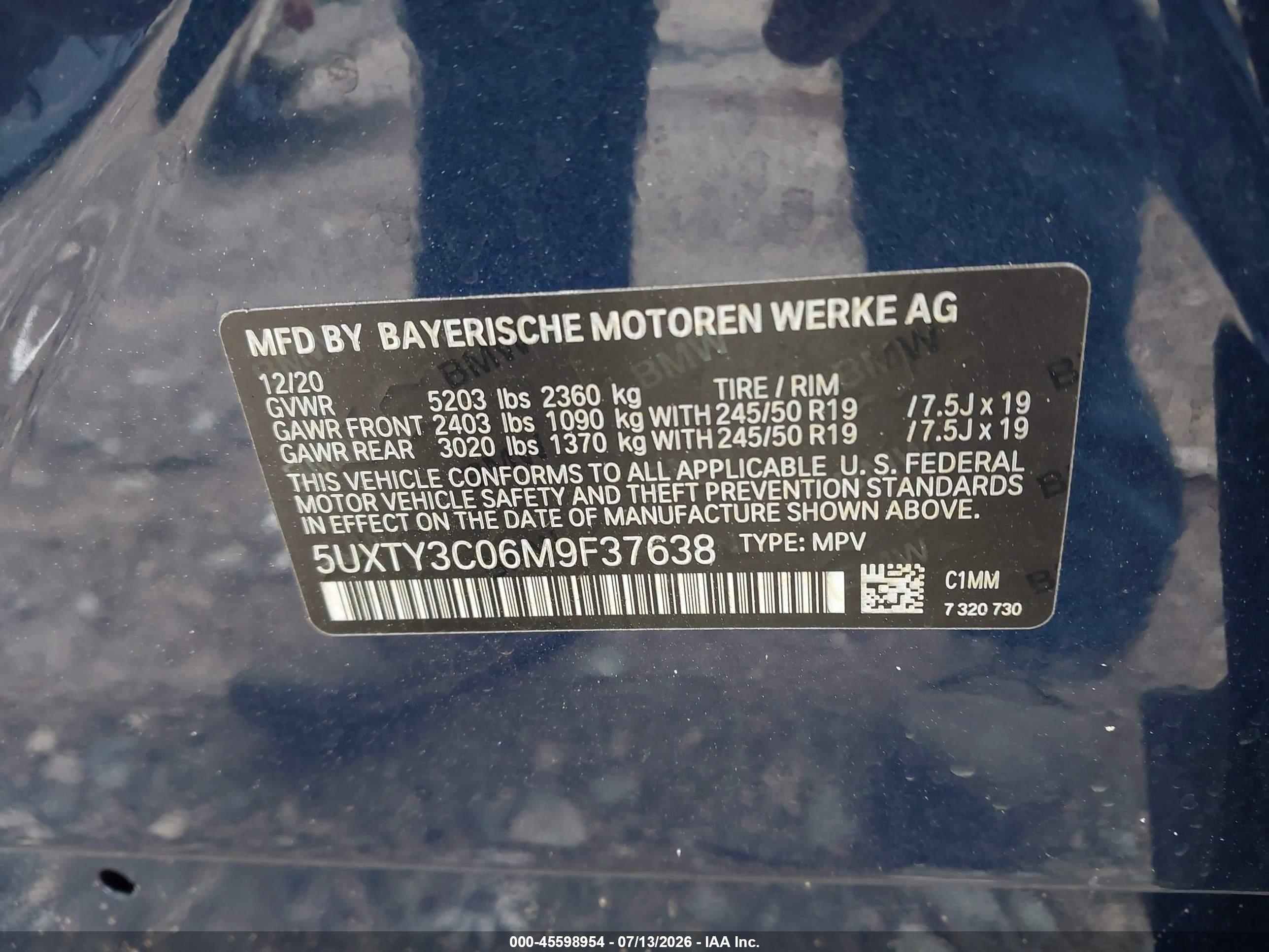 2021 BMW X3 SDRIVE30I