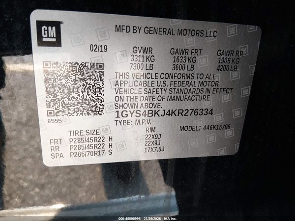 2019 CADILLAC ESCALADE LUXURY