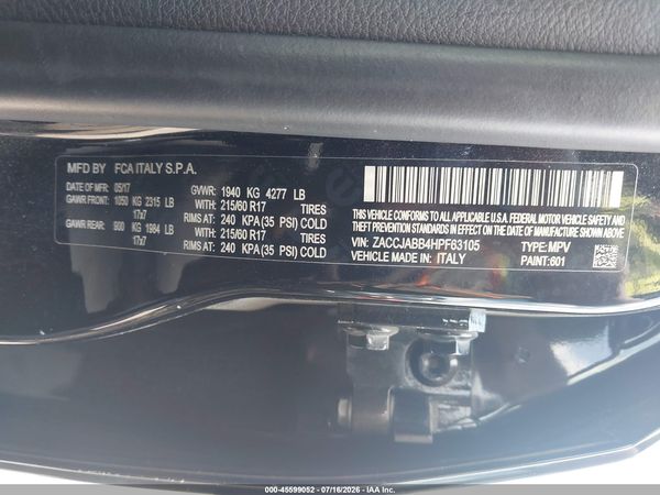 2017 JEEP RENEGADE LATITUDE