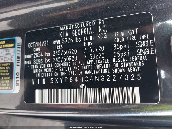 2022 KIA TELLURIDE S