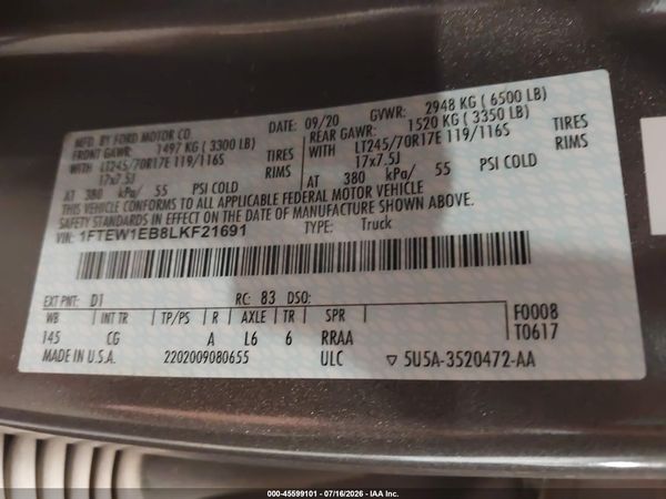 2020 FORD F-150 XL