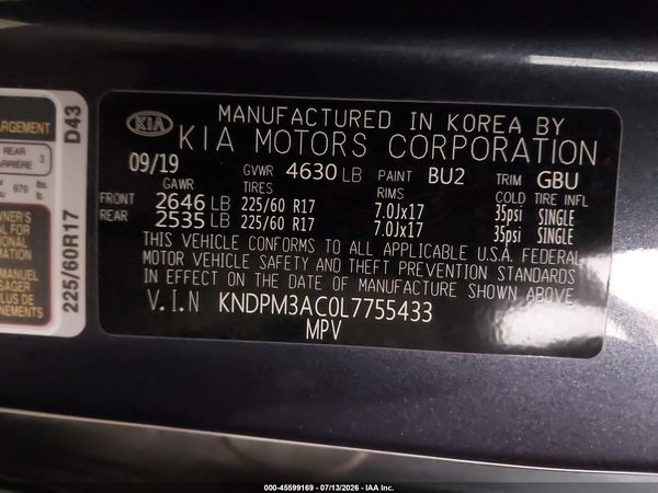 2020 KIA SPORTAGE LX