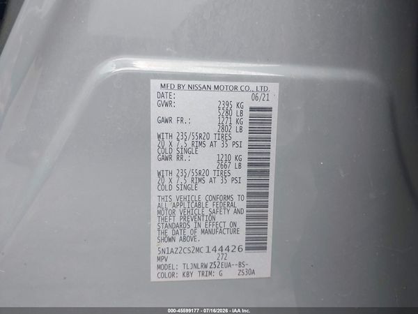 2021 NISSAN MURANO SL INTELLIGENT AWD