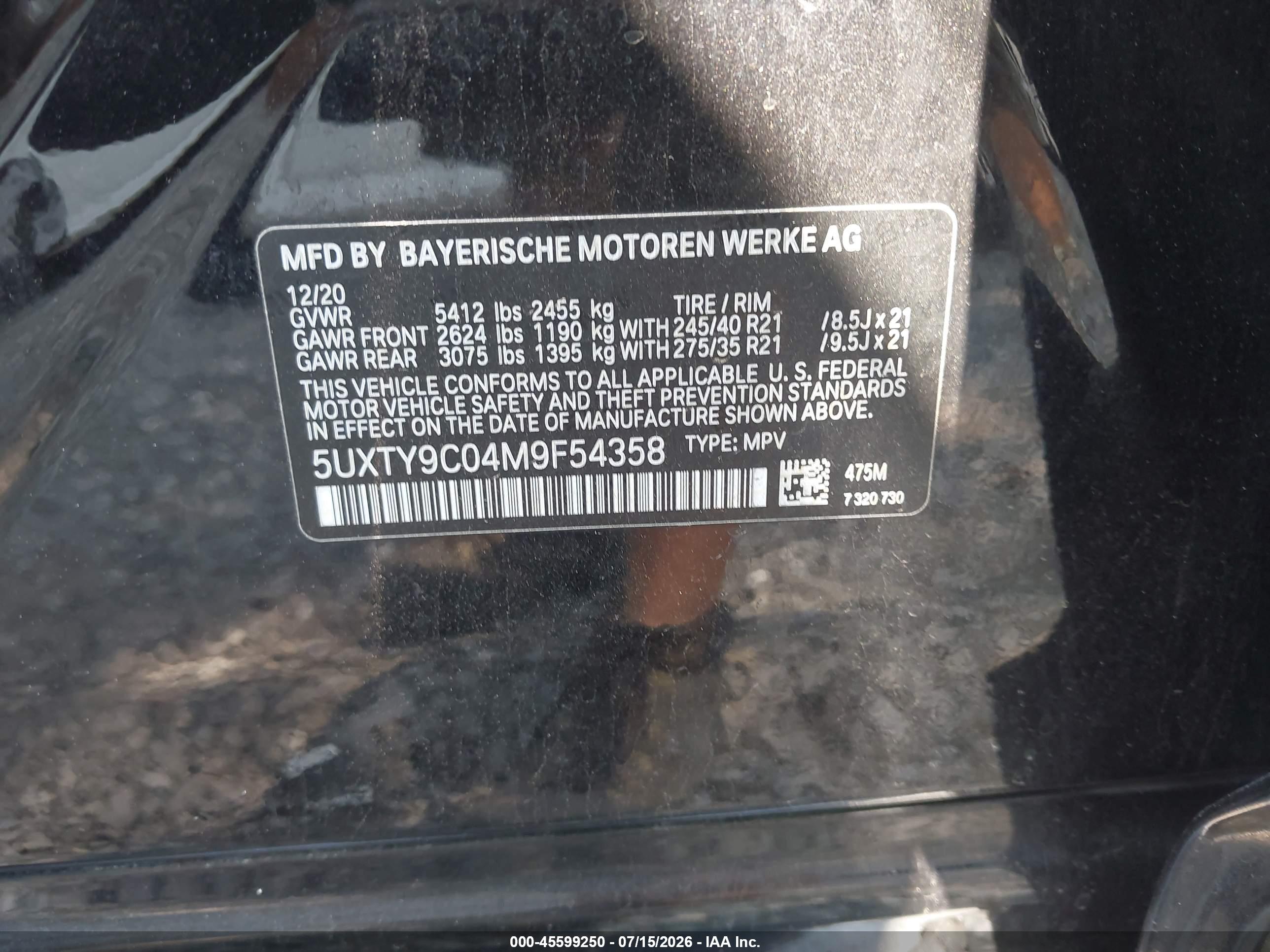 2021 BMW X3 M40I