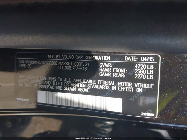 2016 VOLVO S60 T6 DRIVE-E