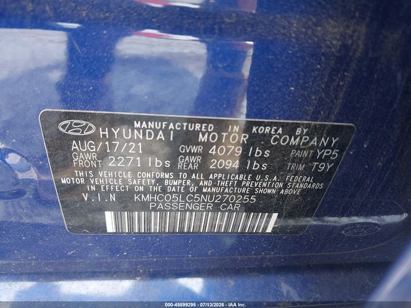 2022 HYUNDAI IONIQ HYBRID LIMITED