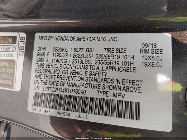2019 ACURA RDX STANDARD