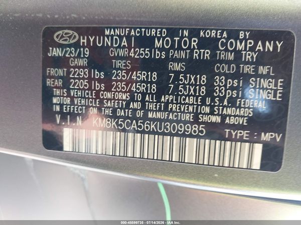 2019 HYUNDAI KONA IRON MAN