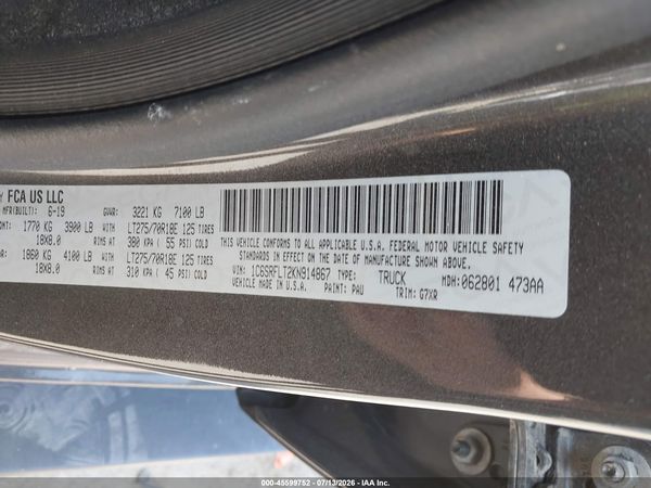 2019 RAM 1500 REBEL  4X4 5'7 BOX