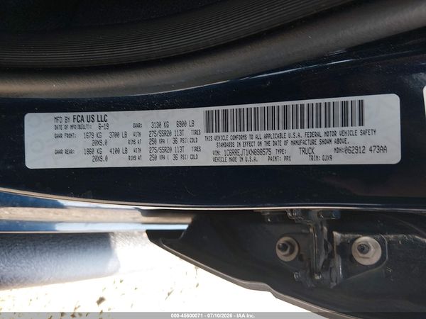 2019 RAM 1500 LARAMIE  4X2 5'7 BOX