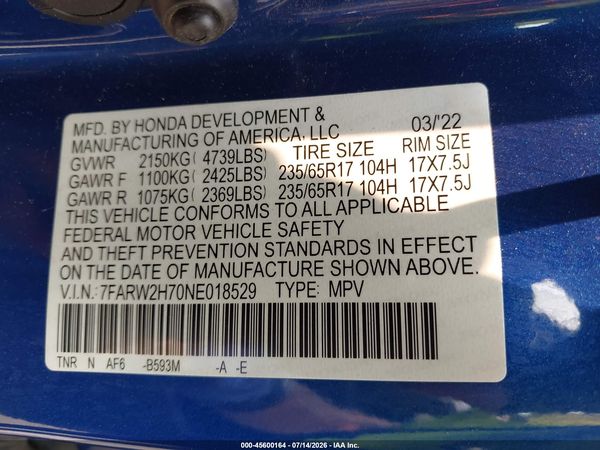 2022 HONDA CR-V AWD SPECIAL EDITION