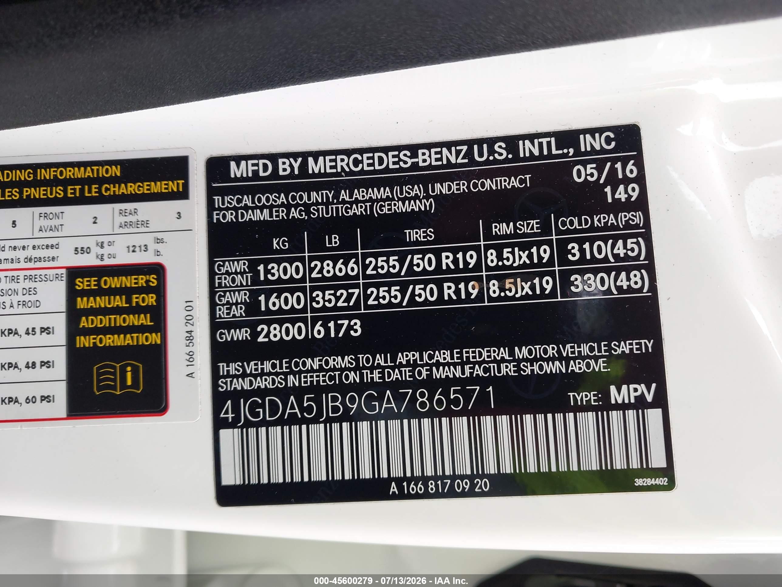 2016 MERCEDES-BENZ GLE 350 GLE350