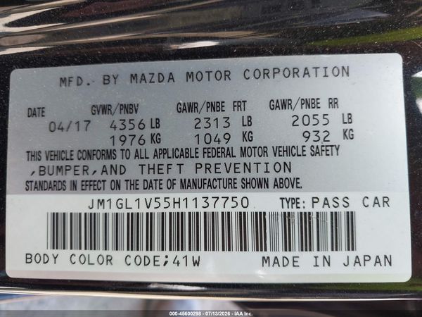 2017 MAZDA MAZDA6 TOURING