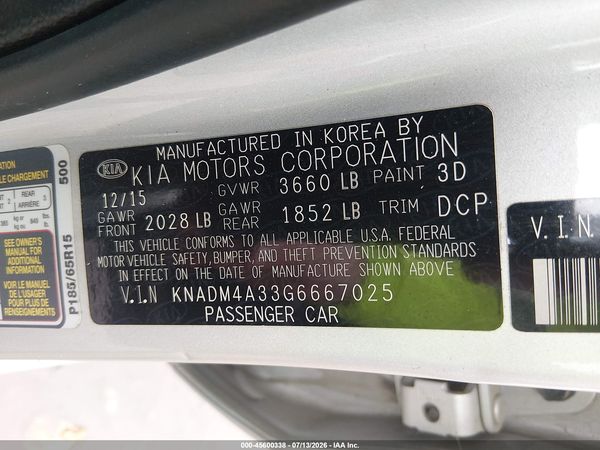 2016 KIA RIO LX
