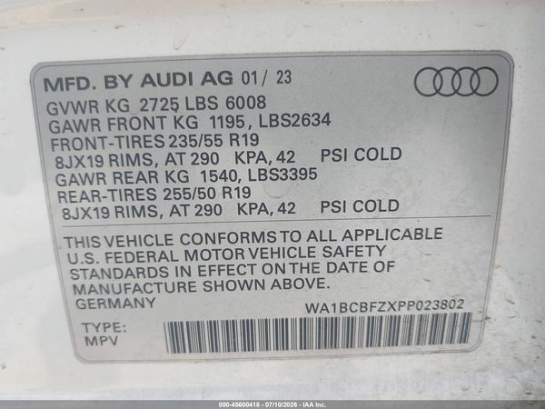 2023 AUDI Q4 E-TRON PREMIUM PLUS 40 RWD