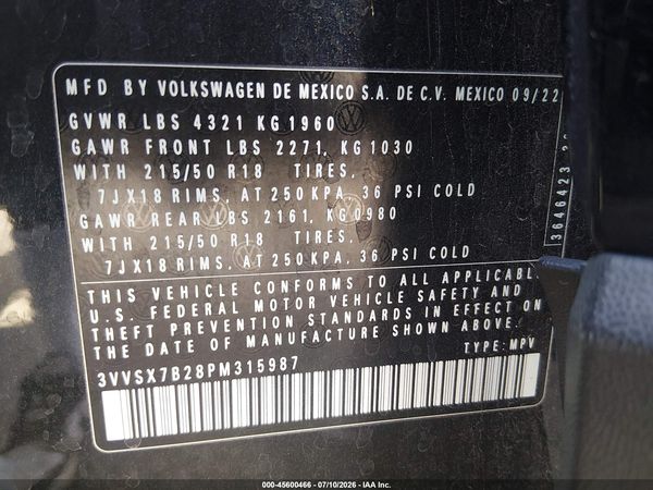 2023 VOLKSWAGEN TAOS 1.5T SE — I9