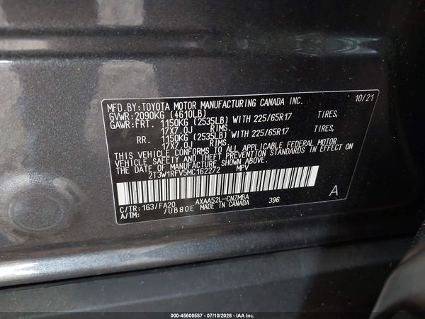 2021 TOYOTA RAV4 XLE