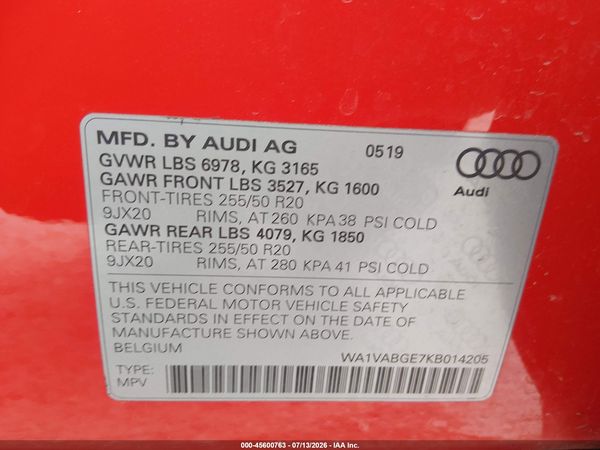 2019 AUDI E-TRON PREMIUM PLUS