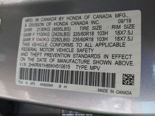 2019 HONDA CR-V EX-L