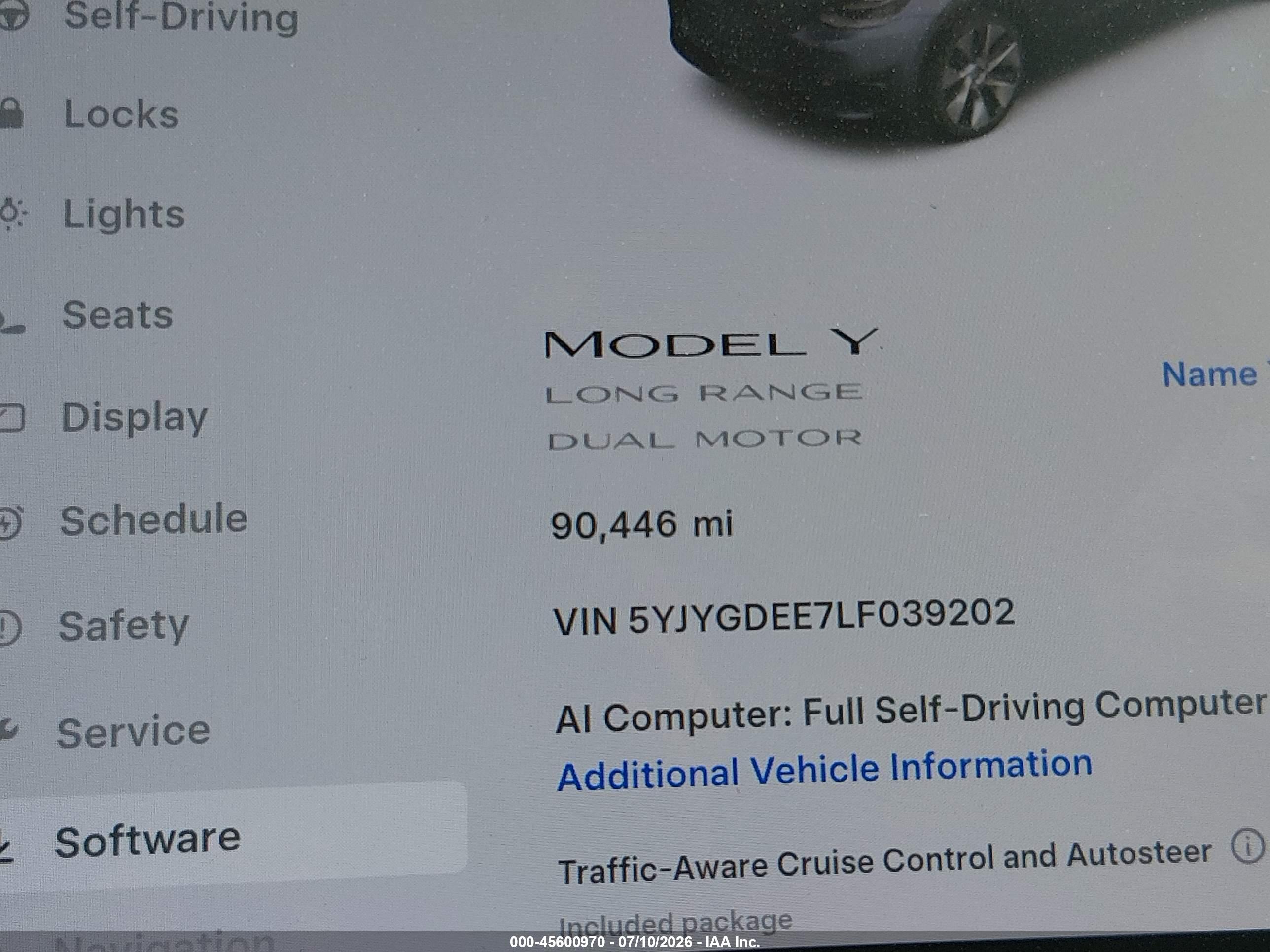 2020 TESLA MODEL Y