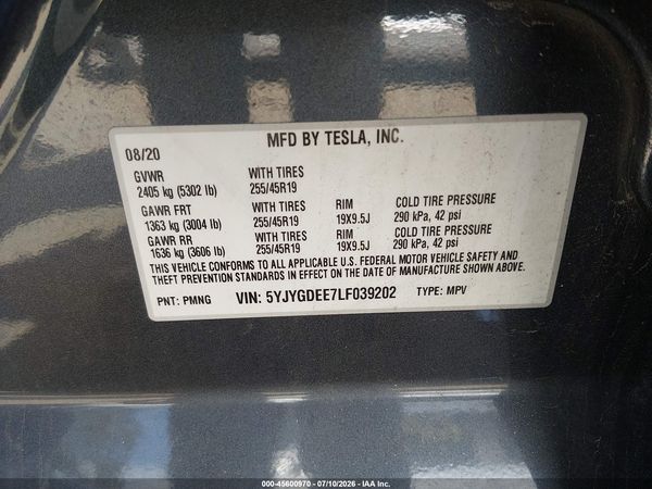 2020 TESLA MODEL Y