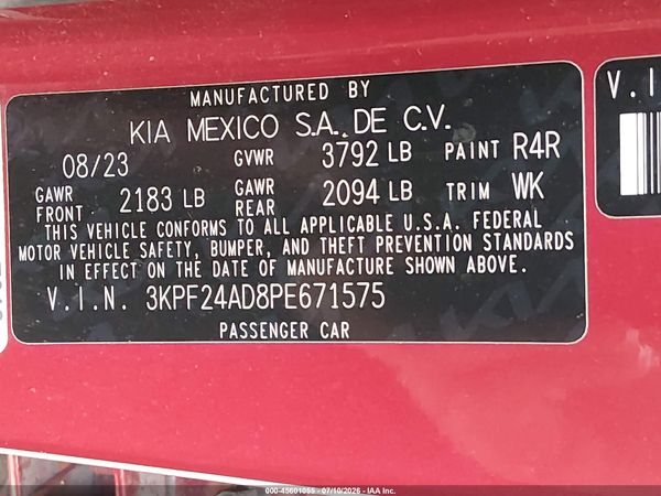 2023 KIA FORTE LXS