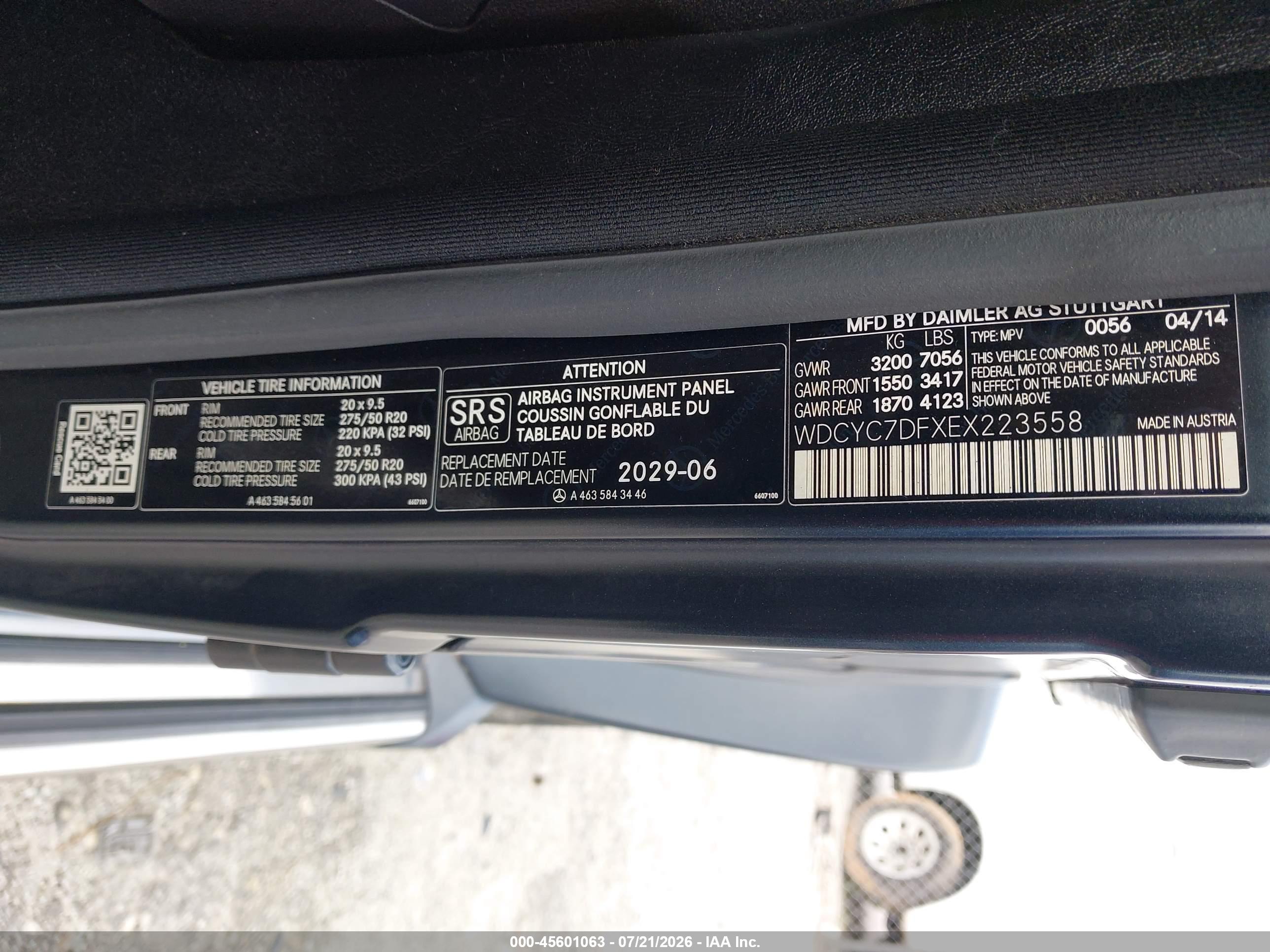 2014 MERCEDES-BENZ G 63 AMG 4MATIC