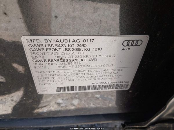 2017 AUDI Q5 2.0T PREMIUM