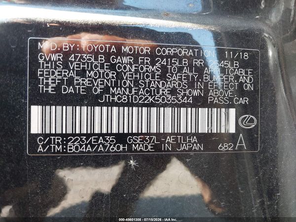 2019 LEXUS IS 300
