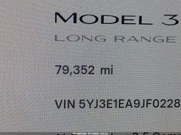 2018 TESLA MODEL 3 LONG RANGE/MID RANGE