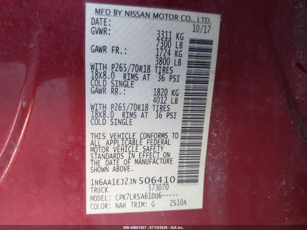 2018 NISSAN TITAN S