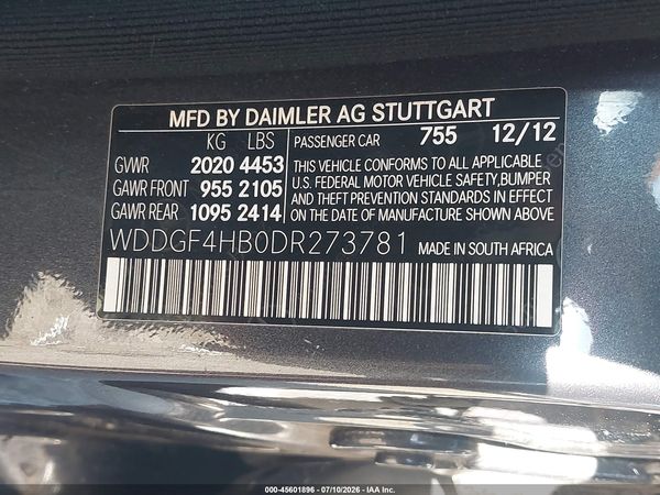 2013 MERCEDES-BENZ C 250 SPORT