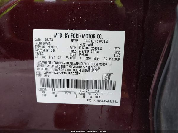 2023 FORD EDGE TITANIUM — I9