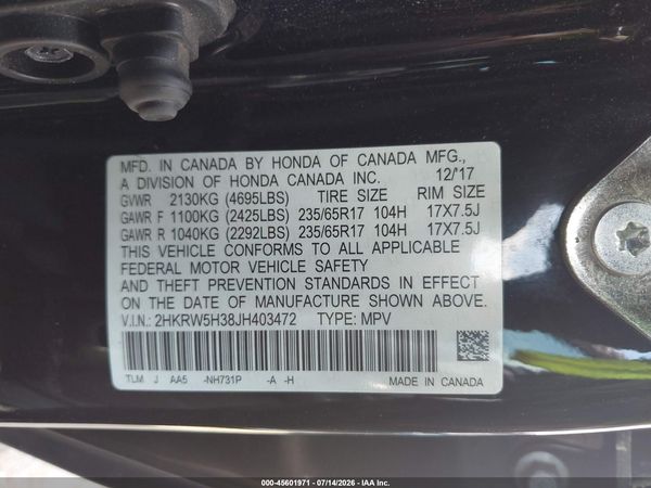 2018 HONDA CR-V LX