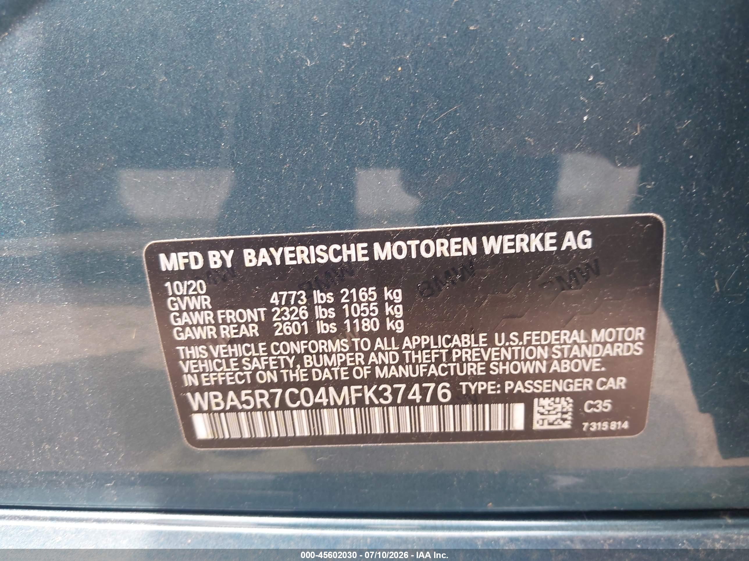 2021 BMW 330I XDRIVE