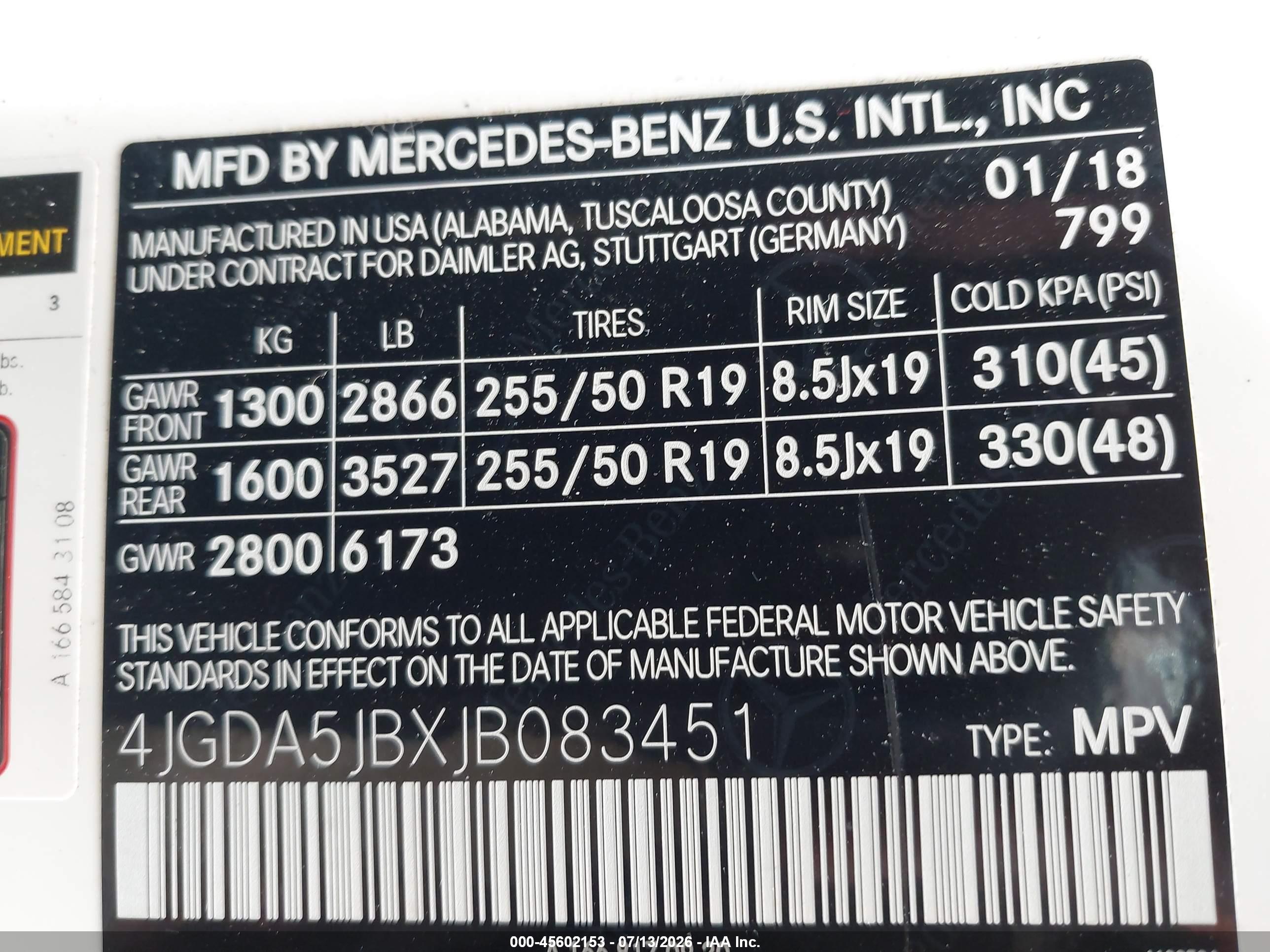 2018 MERCEDES-BENZ GLE 350 GLE350