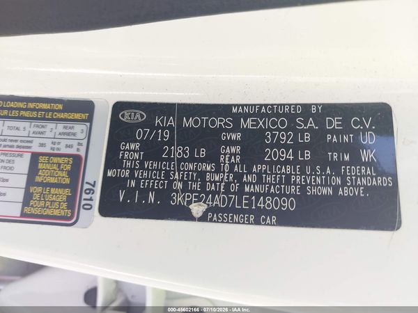 2020 KIA FORTE LXS