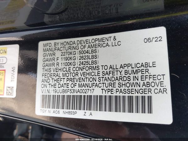 2022 ACURA TLX A-SPEC PACKAGE