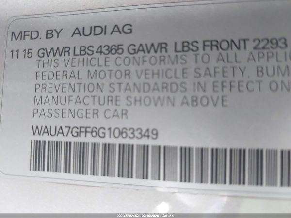 2016 AUDI A3 1.8T PREMIUM