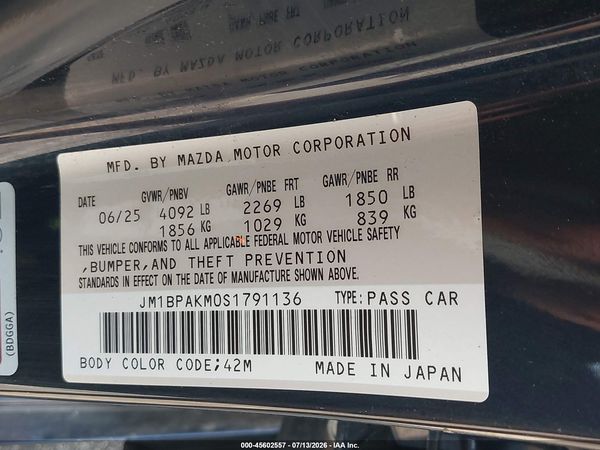 2025 MAZDA MAZDA3 2.5 S SELECT SPORT